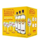 Garcias - Vinhos e Bebidas Espirituosas - GIN GORDON'S CONJUNTO 3 GARRAFAS MAIS 4 COPOS 1 Thumb